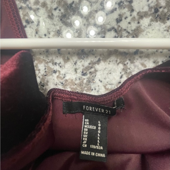 Burgundy velvet bodysuit - Picture 3 of 5